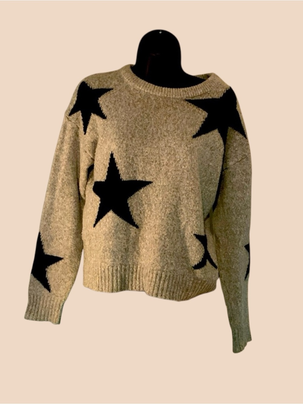 Black Star Patterned Sweater
